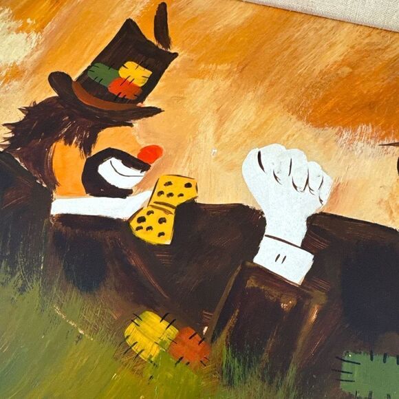 MID CENTURY MODERN CLOWN PAINTING OLD VINTAGE ABSTRACT
EXPRESSIONIST 1960s - Picture 11 of 12